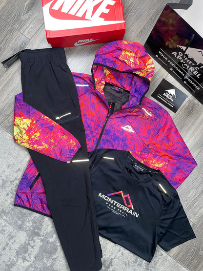 Monterrain 3-Piece Illusion Tracksuit - ‘Candy Pink/Black’