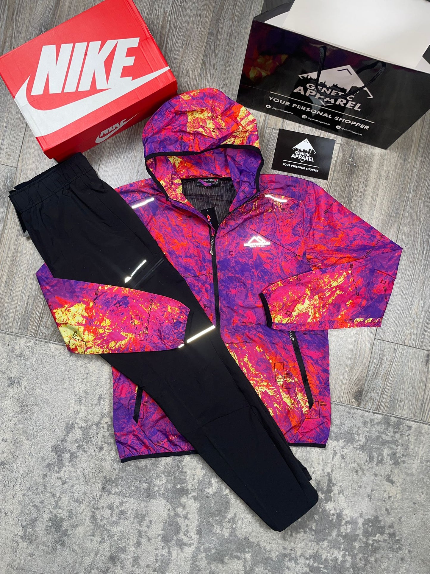 Monterrain Illusion Tracksuit - ‘Candy Pink/Black’