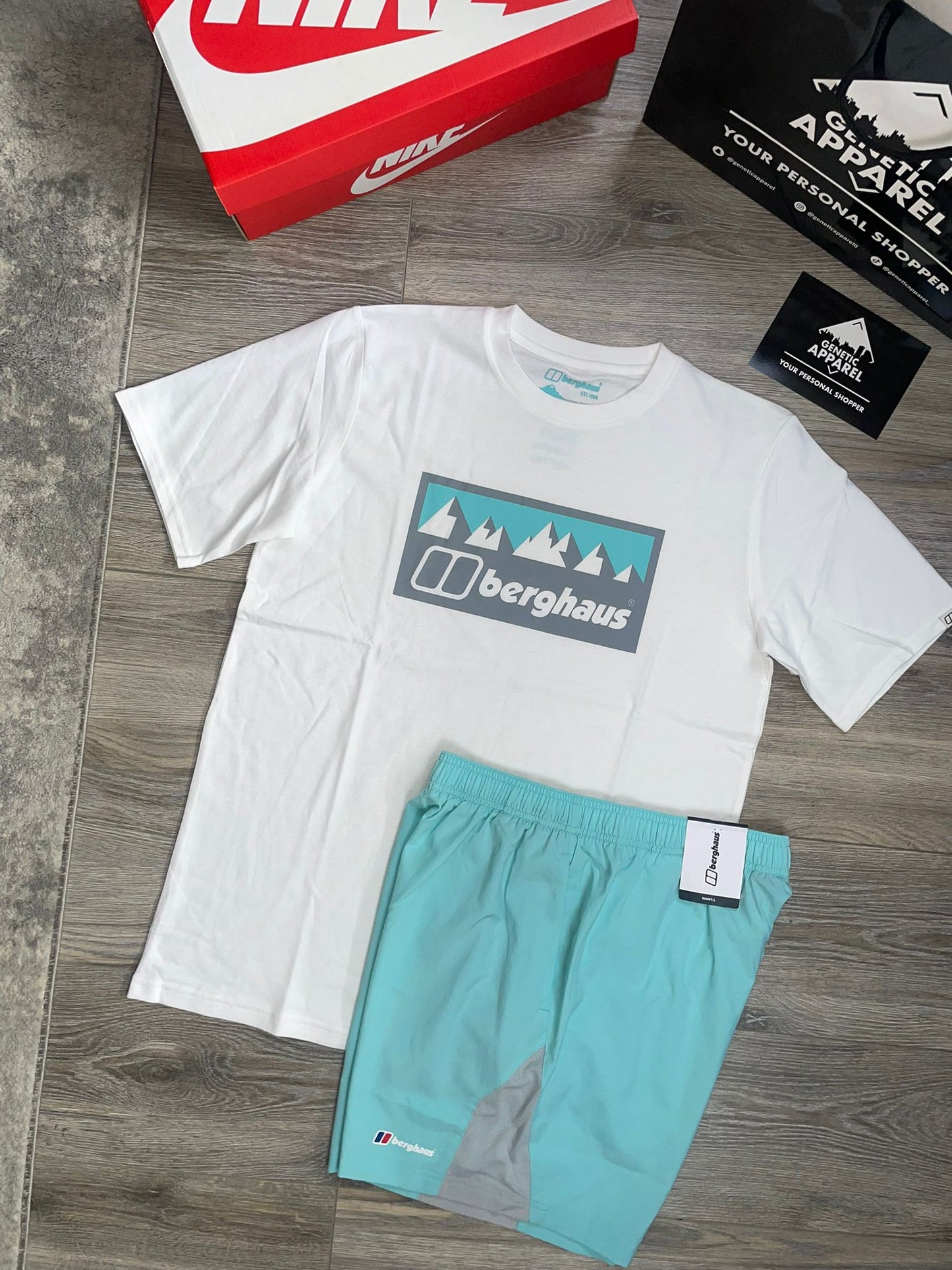 Berghaus T-Shirt/Short Set - Teal/White